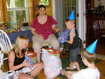 Bryson with a present
